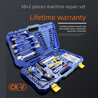 WEIDA WH09516 Ensemble complet d'outils à main de 60 pièces pour la réparation domestique et le bricolage, avec boîte de rangement portable et robuste