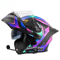 Nouveau casque intégral de moto de haute qualité avec double visière homme/femme et écouteurs Bluetooth haute définition