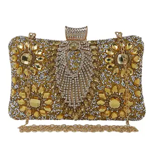 Women Evening Clutch Handbag Multicolor Crystal Stone Diamante Hand Dinner Bag Luxury Purse Bags