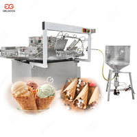 Italian Ice Cream Cone Line Gas Sugar Cornet Maker Chocolate Filled Mini Cones Automatic Machine for Sweet Ice Cream Cone