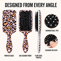 Brosse à cheveux en gros à imprimé léopard, brosse démêlante à coussin d'air pour massage du cuir chevelu pour femmes, logo personnalisé OEM ODM pour salon de coiffure