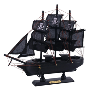 Modèle de <span class=keywords><strong>bateau</strong></span> à <span class=keywords><strong>voile</strong></span> en bois de 24 cm pour la décoration de la maison, cadeau promotionnel, décoration maritime, modèle de <span class=keywords><strong>bateau</strong></span> <span class=keywords><strong>pirate</strong></span> « BLACK PEARL » - Product Image 4