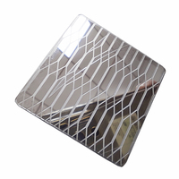 Panneau miroir en acier inoxydable 304 gravé à l'acide photosensible pour décoration, 0,8 mm