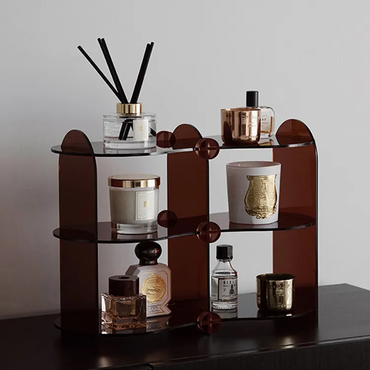 Kitchen Tableware Table Top Accessories Finishing Cup Acrylic Storage Rack Cosmetics Perfume Display Storage Shelf