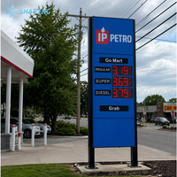 Colonne publicitaire pour station-service extérieure, panneau d'affichage LED des prix du carburant, signalétique de type totem