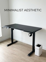Bureau de jeu électrique en MDF AOR avec éclairage RGB, support pour tasse et casque, structure démontable pour bureau
