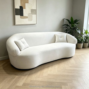 Sofá de tela minimalista F084 con forma ondulada, textura geométrica en relieve, sofá de salón para interiores, mueble de sofá para el hogar. - Product Image 6