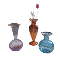 Vase à fleurs en verre créatif coloré pour aromathérapie hydroponique, centre de table moderne et minimaliste pour salon