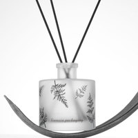 Bouteille diffuseur de parfum en verre dépoli mat avec logo personnalisé, 100ml, 150ml, 200ml, bouchon à vis, impression sérigraphique, décalcomanie