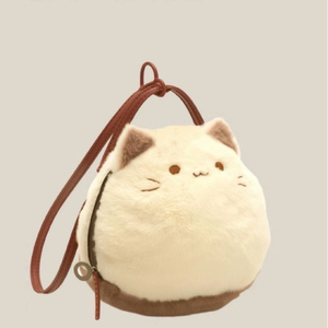 Nouveau luxe fermeture éclair chat sac en peluche beau dessin animé fourrure poupée pochette mignon petit sac pour les femmes sac à dos promotionnel - Product Image 3