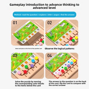 Nuovo Set di Giochi in Legno per Bambini per Allenare il Pensiero Logico, Metodi di Gioco Multipli, Sviluppo Cerebrale Completo, <span class=keywords><strong>Educazione</strong></span> Precoce 3-6 Anni - Product Image 4
