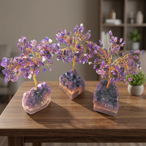 Árbol de Cristal Artesanal con Base de Amatista Natural, Cristales de Reiki, Minerales, Mascota de Feng Shui, Gema Decorativa, Bonsái - Product Image 3