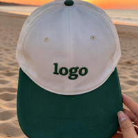 Hoge kwaliteit tweekleurige petten, 6-panel canvas baseballcap, sportieve stijl, op maat gemaakte baseballpetten met geborduurd logo