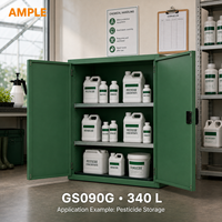 Armoire de stockage de produits chimiques 340L (90 gallons) verte, armoire de sécurité pour pesticides, double porte en acier pour laboratoire, atelier, OEM, ODM