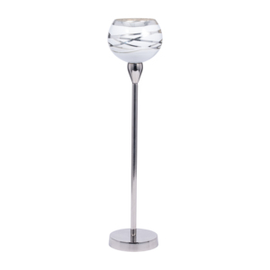 Porte-bougie votif rond avec support, design en métal et verre, chandelier pour centre de table, élégant - Product Image 2