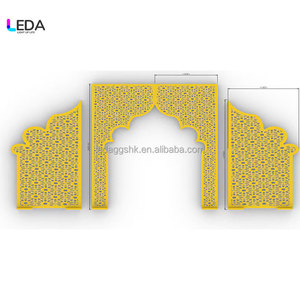 ฉากหลังงานแต่งงานสไตล์อินเดียทรงโค้งโลหะสีทอง LEDA พร้อมขาตั้งแขวนดอกไม้สำหรับตกแต่งงานอีเว้นท์ - Product Image 3