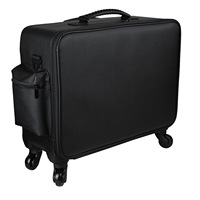 Valise à roulettes professionnelle de grande capacité pour le maquillage avec quatre pochettes amovibles, boîte à outils multifonctionnelle pour la beauté, le nail art, le tatouage