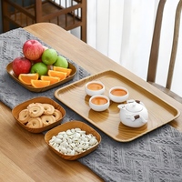 Plateau de rangement multifonctionnel écologique de style japonais en plastique pour os et restes, idéal pour la maison, les collations, les fruits, les desserts et les noix