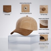 Gorra de Béisbol Personalizada con Logotipo, Unisex, Vintage, de Algodón, Ajustable, de Gamuza, de 6 Paneles, Gorra Deportiva Lisa, Lavada, de Dos Tonos