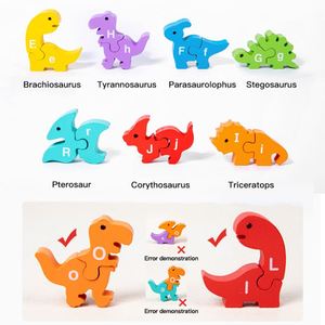 Wooden Blocks Sorting Stacking Balance Montessori Toddlers Boys Girls Kids Dinosaur Toys - Product Image 4