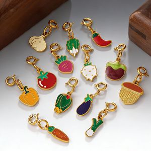 Dijes de Acero Inoxidable Antideslustre con Forma de Vegetales, Lindos Accesorios de Joyería Hechos a Mano, Colgantes Metálicos para Collares y Pulseras - Product Image 4