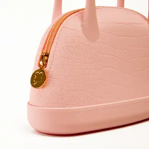 Custom Designer Silicone Ladies Handbags Trendy Top Handle Bag Casual Work Tote Purse Waterproof Silicone Tote Bag for Women