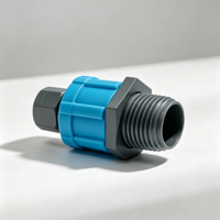 Raccord de compression PP DN17x1/2" à filetage mâle, type à écrou de blocage, connecteur latéral utilisé pour les systèmes d'irrigation goutte-à-goutte agricoles