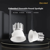 Spot encastré rond en aluminium anti-éblouissement, chrome, LED, éclairage décoratif intérieur, OEM, ODM