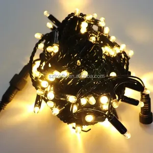 축제 맞춤형 야외 휴일 조명 IP65 PVC 블랙 케이블 따뜻한 흰색 LED 스트링 라이트