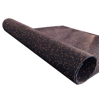 Revêtement de sol en caoutchouc recyclé noir de 8 mm, haute densité, imperméable, écologique, antidérapant, robuste, pour aire de jeux, salle de sport, extérieur