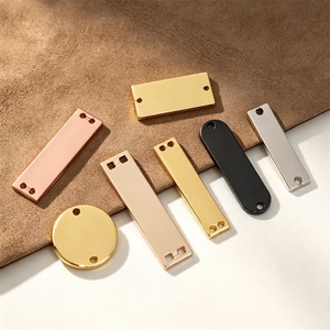 Etiquetas Metálicas Rectangulares para Ropa, Corte Láser, Aleación de Zinc, Etiqueta Personalizada para Bolsas y Carteras, Dorado, Plateado, Negro, Oro Rosa - Product Image 3
