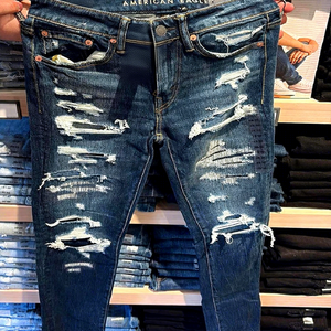 <span class=keywords><strong>Jeans</strong></span> da <span class=keywords><strong>Uomo</strong></span> in Cotone di Alta Qualità, Asciugatura Rapida, Nuovo Design, Personalizzati, Effetto Stone Washed, Taglie Forti, Elasticizzati, Strappati, <span class=keywords><strong>Skinny</strong></span>, in Denim - Product Image 5