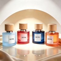 Botella de Perfume de Vidrio Esmerilado Cilíndrica de 30ml 50ml 100ml con Tapa de Madera, Botella de Spray con Color Personalizado, OEM ODM, Marca Privada