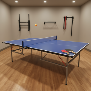 Mesa de Ping Pong Plegable Moderna de 9 pies con Superficie de Aluminio de 25 mm para Juegos en Interiores, Diseño Portátil, Modelo D0100XTK8I2 - Product Image 2