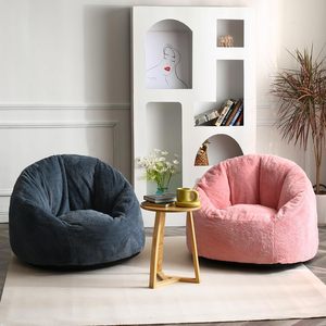 Pouf a <span class=keywords><strong>Sacco</strong></span> in Pelliccia Marrone per Adulti con Imbottitura in Schiuma, Include Rivestimento Rimovibile e Lavabile in Lavatrice - Product Image 1