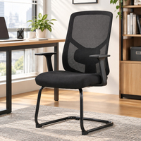 Chaise de bureau ergonomique moderne en maille avec base robuste et structure à pieds en arc pour bureau à domicile, atelier, personnalisable