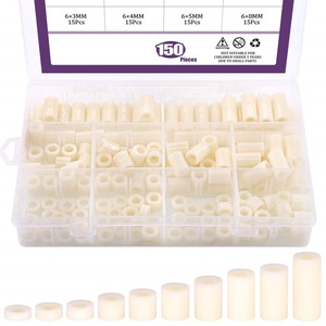 Plastic <b>Nylon</b> Round <b>Spacer</b> Assortment Kit 6x3mm To 6x25mm 150 Pieces For Electronics And Mechanical Projects - Product Image 4