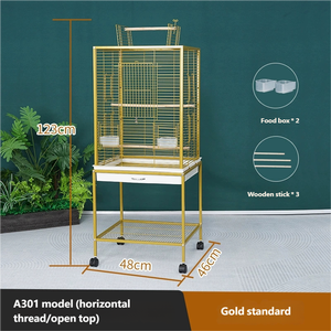 Üstün Kalite Metal Düğme Kapamalı Çevre Dostu Klasik Dekoratif Kuş Kafesi Villa Geniş Muhabbet Kuşu Yetiştirme Oturma Odası Evcil Hayvanı - Product Image 5