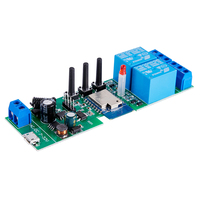 Module de relais WiFi intelligent 2 canaux USB 5V DC 7-32V 220V avec télécommande sans fil 433MHZ pour maison connectée, contrôle via application Tuya