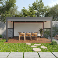 Gazebo en aluminium à télécommande électrique 4x4 personnalisé pare-soleil Pergola cadre enduit de poudre pour l'ombrage de voiture en plein air
