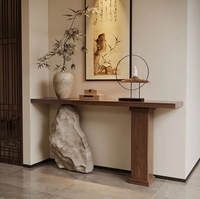 Table d'appoint en marbre vert Rainforest au design moderne, tables consoles creuses pour salon