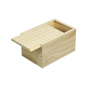 Caja de madera de pino macizo con tapa con bisagras Cofre de recuerdo de madera natural para el hogar - Product Image 1