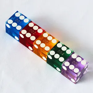 Matching Serial Numbers Set Of 5 Casino Dice 19mm Acrylic Custom Dice
