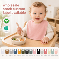 Bavoirs pour bébé en coton biologique uni avec boutons-pression assortis, plusieurs couleurs disponibles, bavoirs pour bébé, bavoirs anti-bave