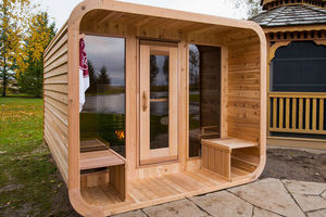 Sauna Esterna in Legno con Riscaldamento Elettrico in Cedro Rosso e Finestre a Sopraluce - Product Image 2