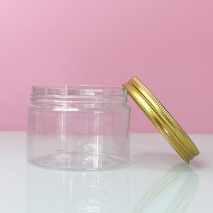 Food Grade Clear PET <b>Plastic</b> <b>Jars</b> Gold Silver Aluminum Lids 200ml 50g Empty Cosmetic Body Scrub Container for Loose Powder - Product Image 4
