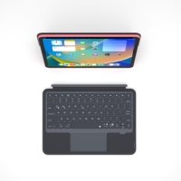 2026 Yeni Akıllı Tablet Kablosuz Sihirli Klavye Kılıfı, Dokunmatik Yüzeyli 7 Renkli RGB Arkadan Aydınlatmalı iPad Pro 11/12.9 Kılıfı OEM