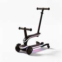 Trottinette Enfant Moderne et Populaire, Pliable, à Trois Roues, Hauteur Réglable, avec Lumières LED et Frein Arrière
