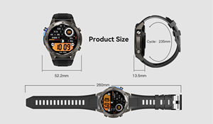 DM56 Deporte al aire libre GPS Reloj inteligente Hombres 1,43 pulgadas AMOLED 5ATM Impermeable Ritmo cardíaco Oxígeno en sangre Altitud Brújula Diente azul Linux - Product Image 6
