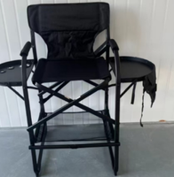 Kursi Lipat Aluminium Alloy untuk Camping dan Memancing dengan Sandaran Kepala dan Dua Baki - Mudah Dibawa - Desain Modern